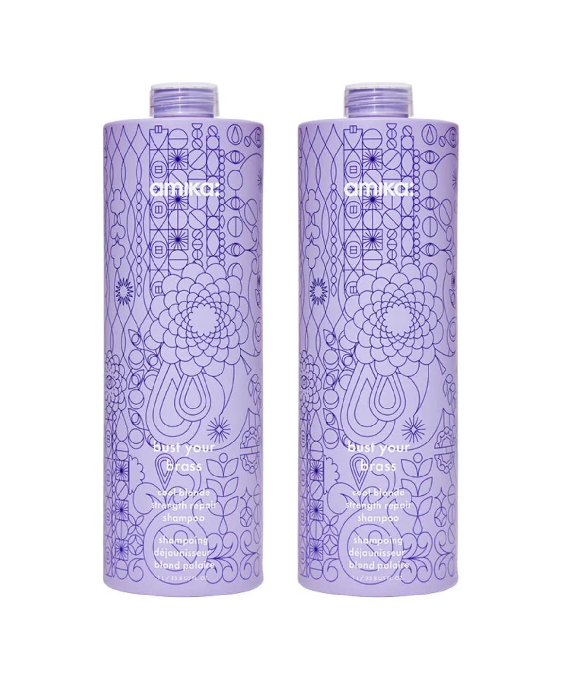 Amika Bust Your Brass Cool Blonde Repair Shampoo 1+1 50% Off