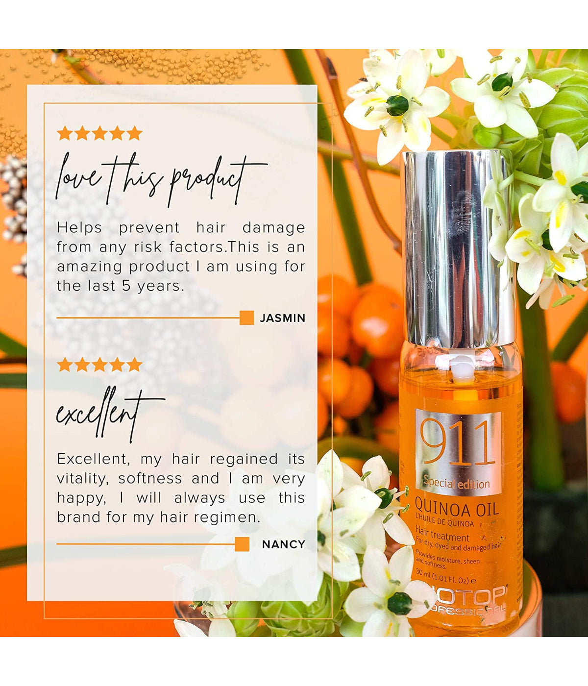 Biotop 911 Quinoa Hair Repair Oil Treatment 6x11mL Ampuole