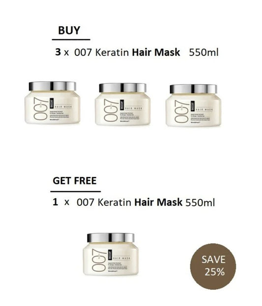 Biotop 007 Keratin Hair Mask 550mL, Buy 3 Receive 1 Free