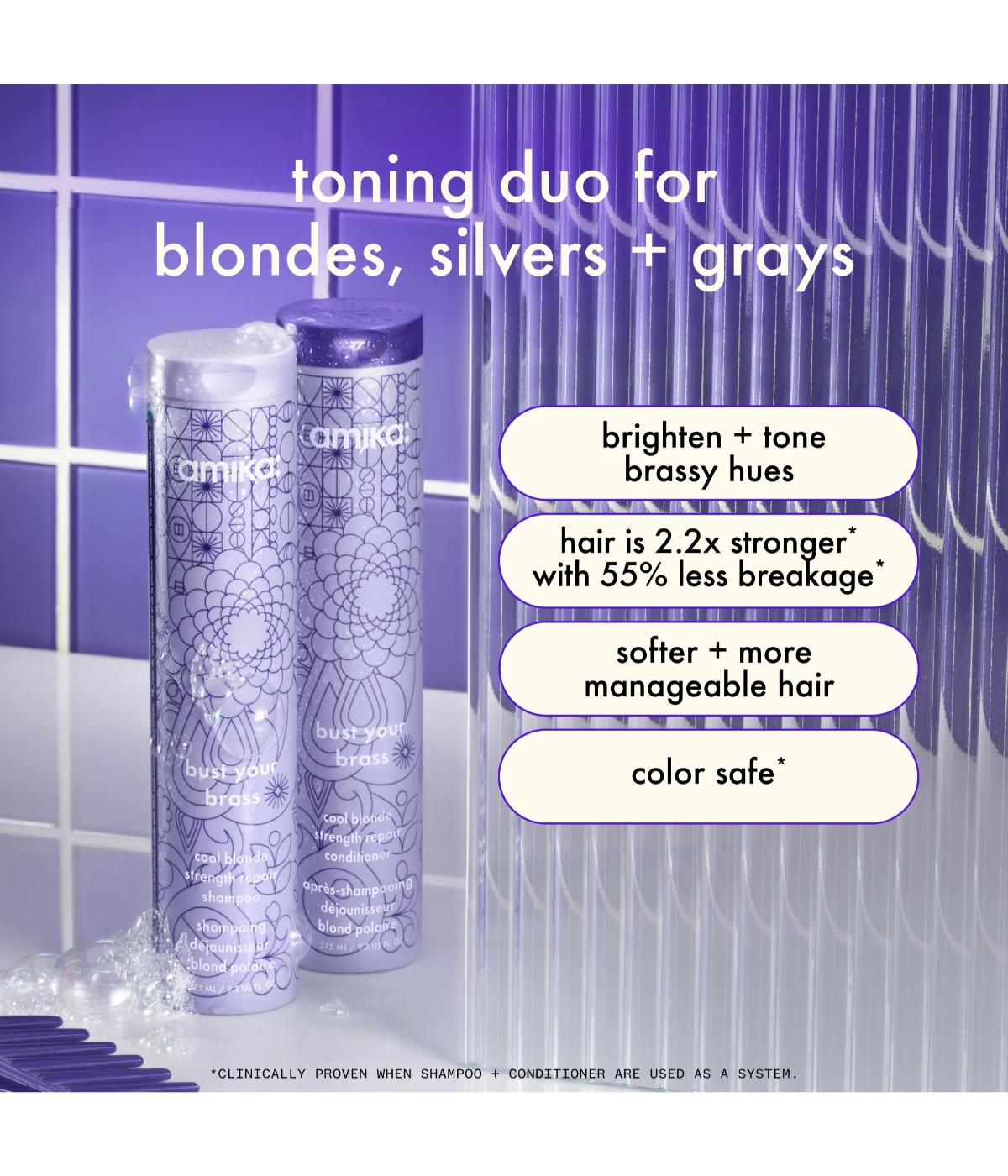 Amika Bust Your Brass Cool Blonde Repair Conditioner 275ml