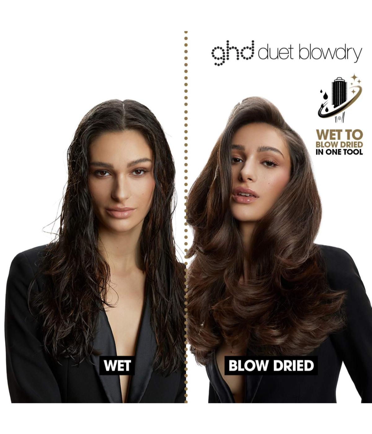 GHD Duet Blowdryer with Free Volume Forever - White