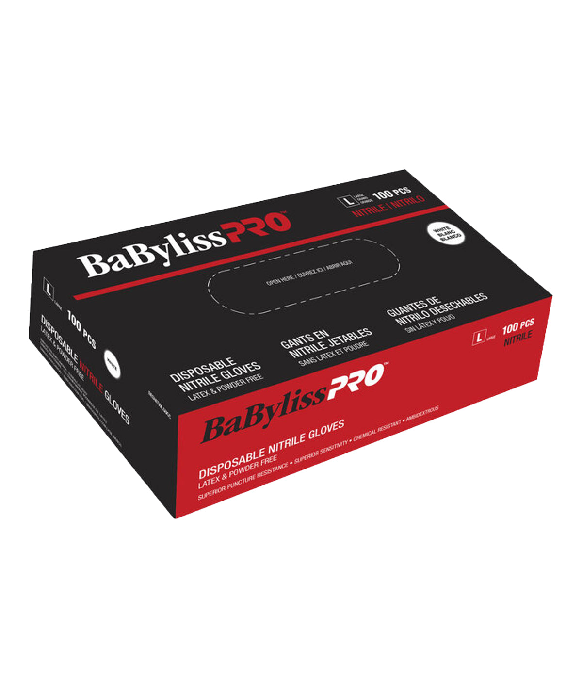 DA BP DISPOSABLE NITRILE GLOVES WHITE, LARGE