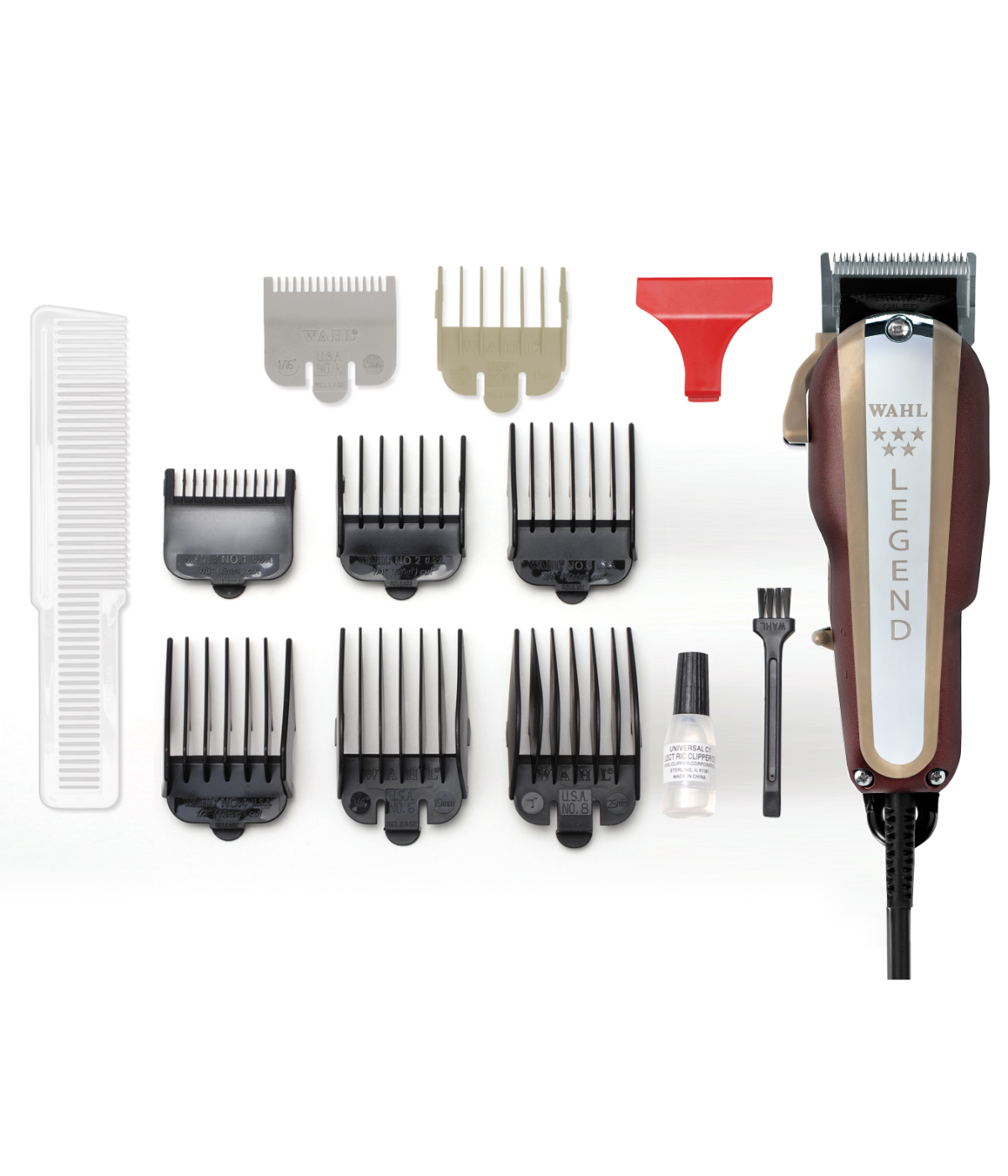 wahl pro 5 star legend, 8 guides. brush, oil, comb, guard