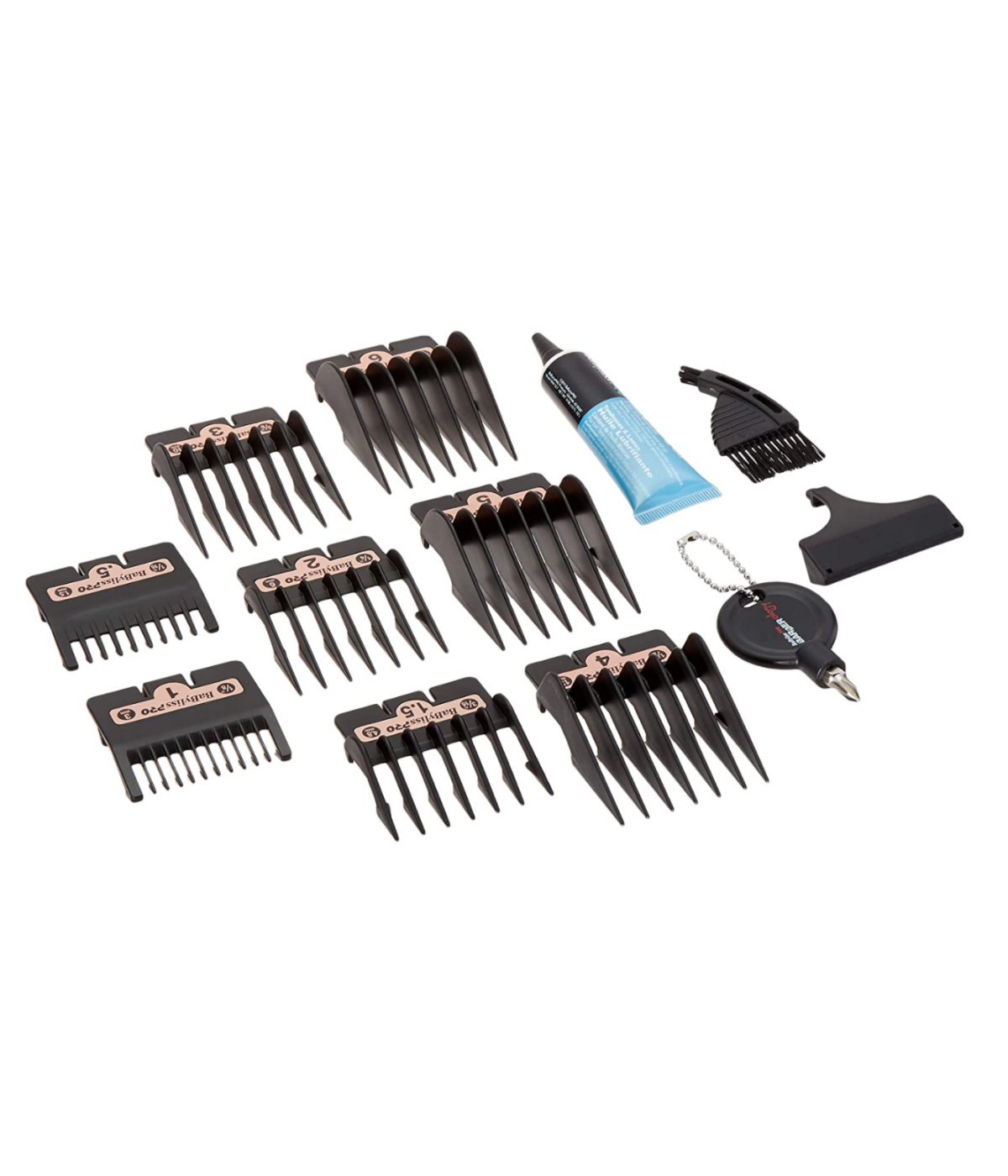 babylisspro rose fx clipper guides, guard, oil, brush